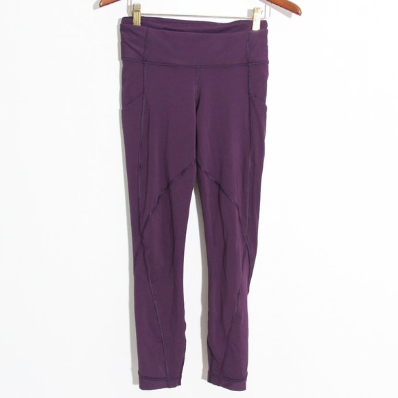Lululemon Time to Shine Tight Leggings Deep Zinfandel Purple Mesh Luxtreme Sz 4 - Picture 4 of 15